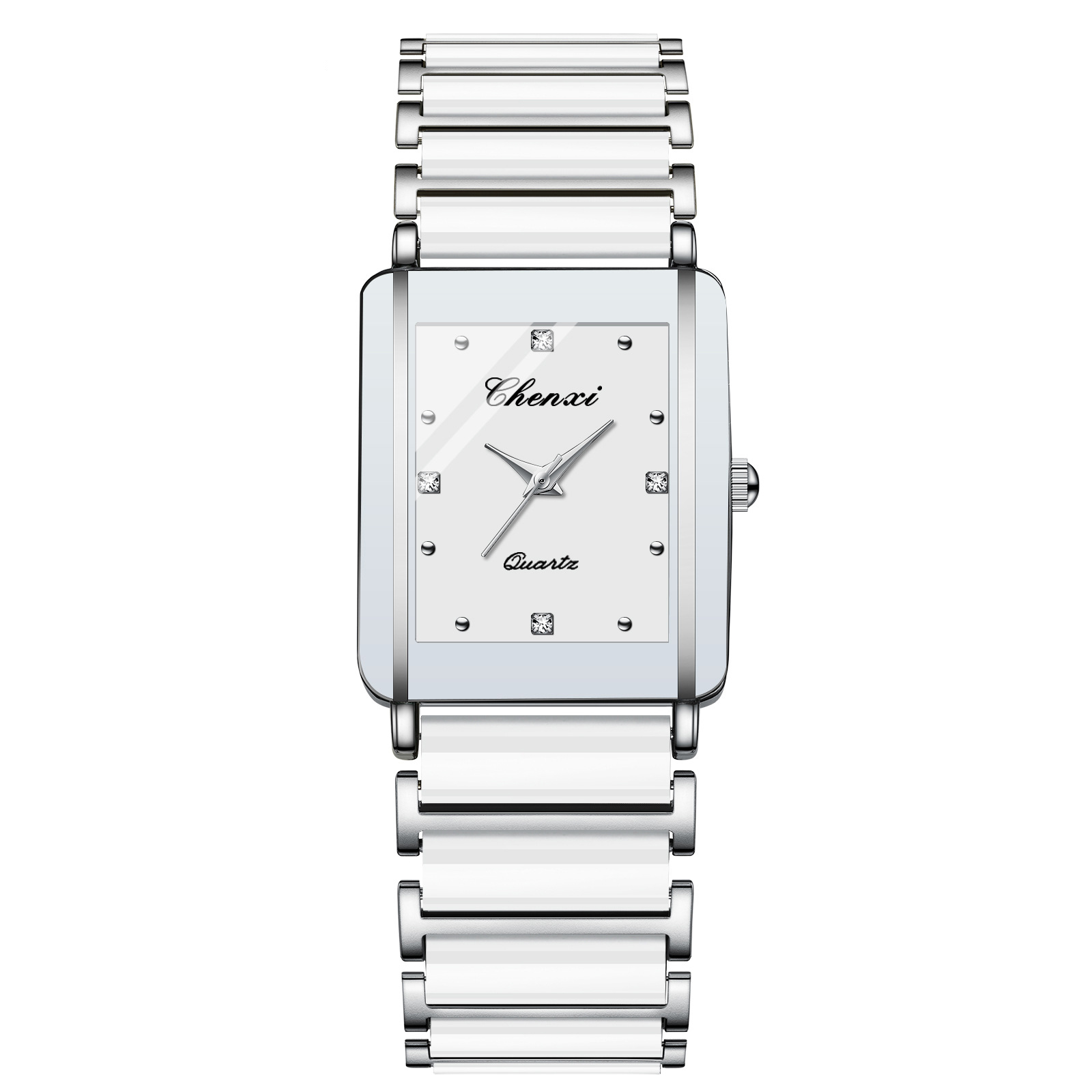 Square Couple Watch for Women and Men Ceramic Quartz Watch - Image 7