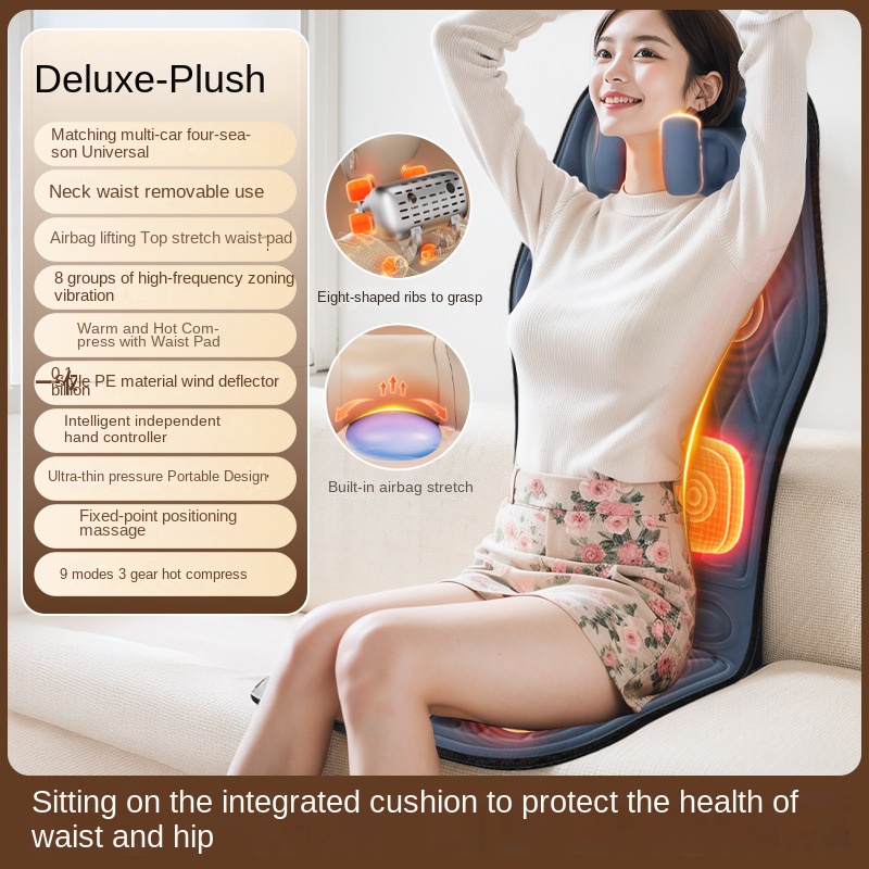 Car and Home Cervical Massager Multi-functional Heating Vibration Neck and Back Massage Cushion Seat Pad - Image 12
