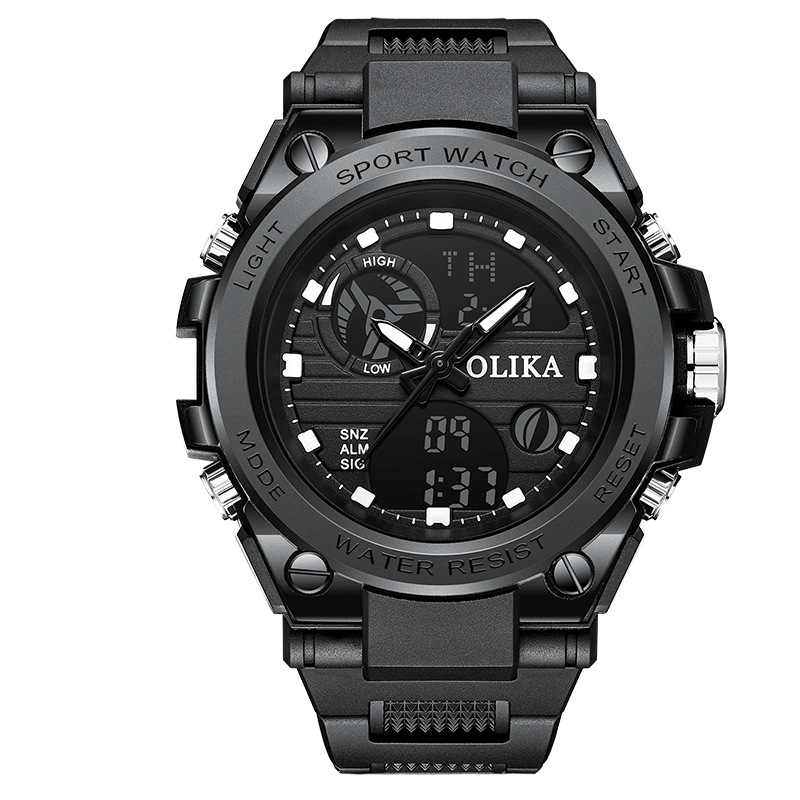 Men's dual display waterproof electronic watch, outdoor sports timing multifunctional quartz electronic watch, shock resistant student watch - Image 7