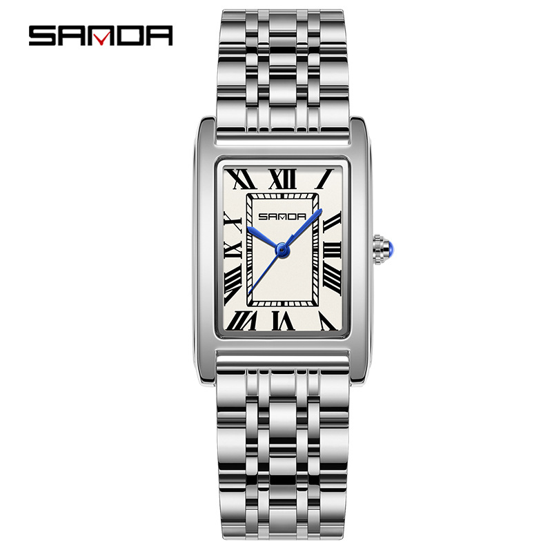 SANDA New Couple Watches Square Waterproof Quartz Watches Minimalist Three-Hand Roman Dial Men's and Women's Wristwatches - Image 14