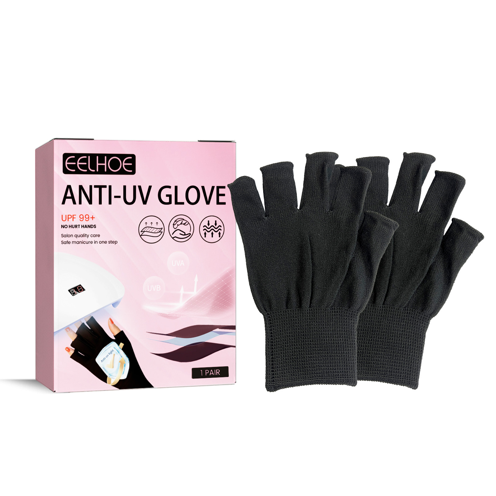 EELHOE Anti-UV Glove, Anti-Suntan Hand Baking Lamp Blocking Gloves For Nail Lighting