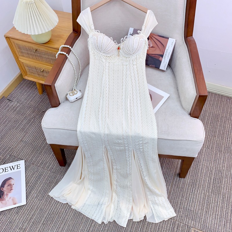 LaceMa Siren's Song Shell Elastic Mermaid Dress Strap Bodycon Dress - Image 3