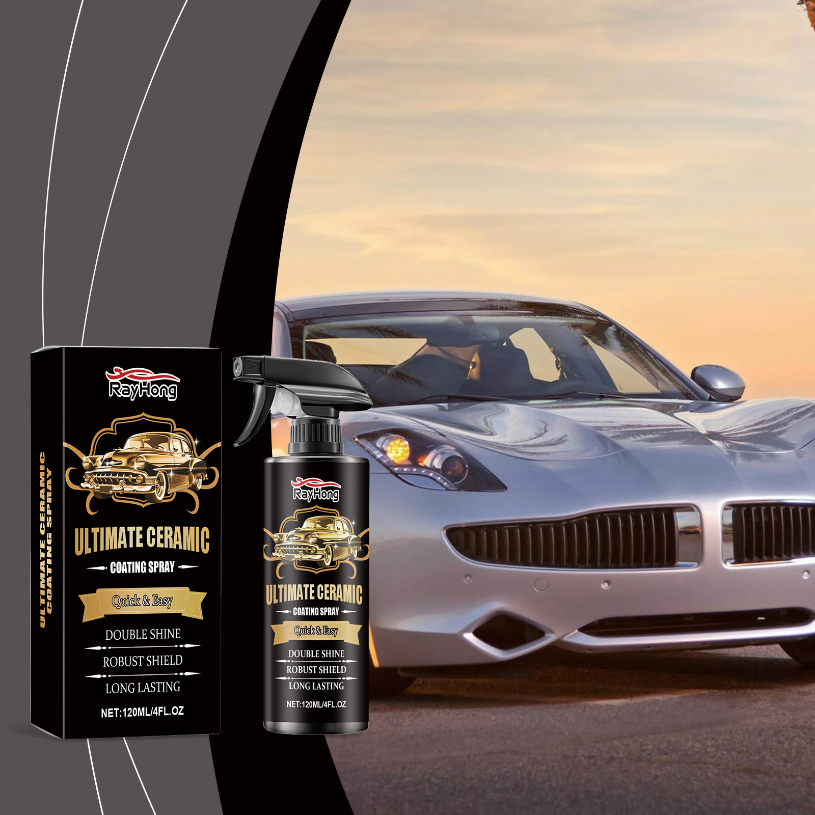 Rayhong Auto Quick Coating Spray Auto Finish Waxing Antifouling Brightening Maintenance Coating Coating Agent - Image 2