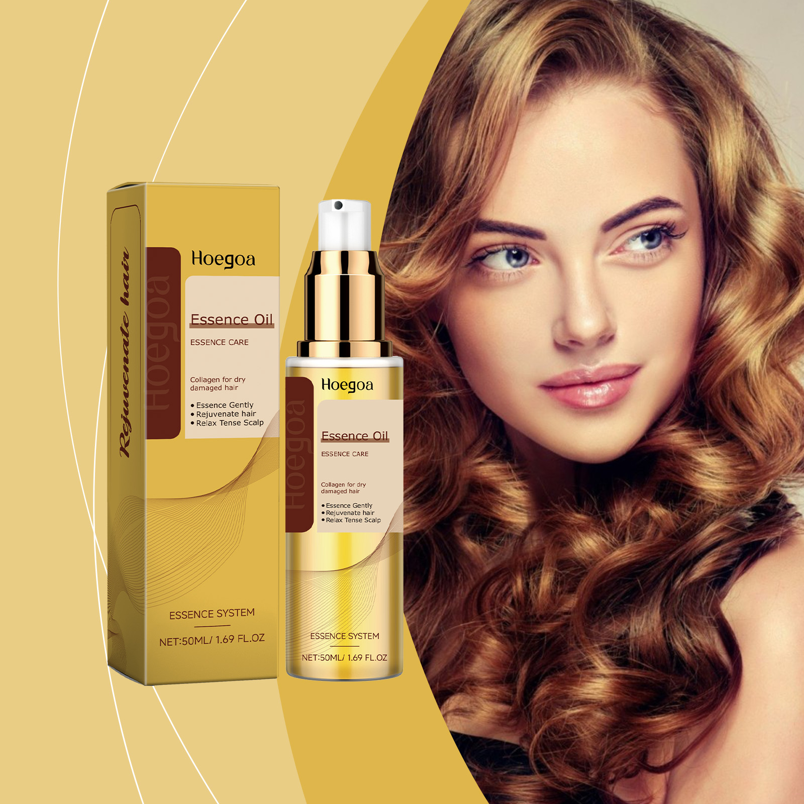 Hoegoa Plant Extract Hair Care Essential Oil Soft Luster, Non-Greasy Gentle Repair Scalp Hair Luster Nourishing Oil - Image 2