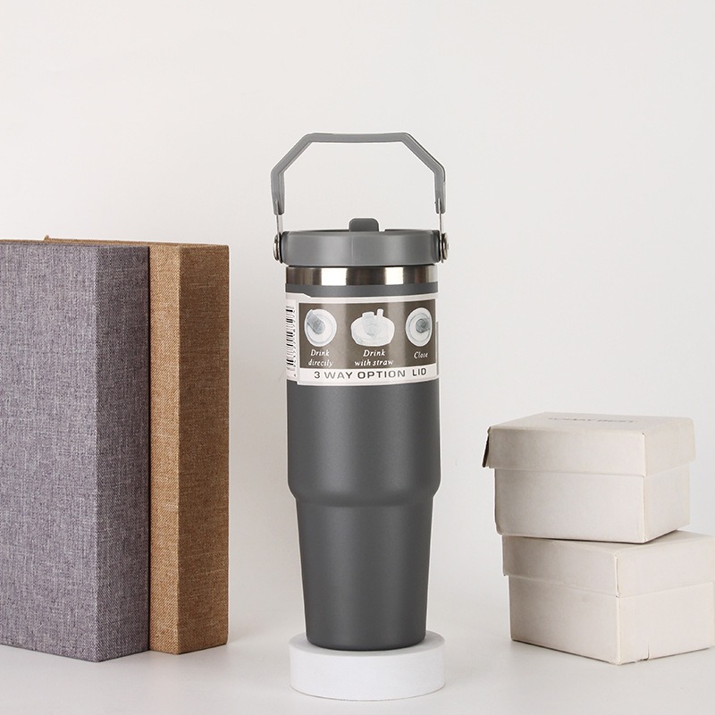 20oz30ozPortable Car Cup Stainless Steel Cup Travel Sports Water Bottle With Handle Cover Coffee Tumbler Cup - Image 6