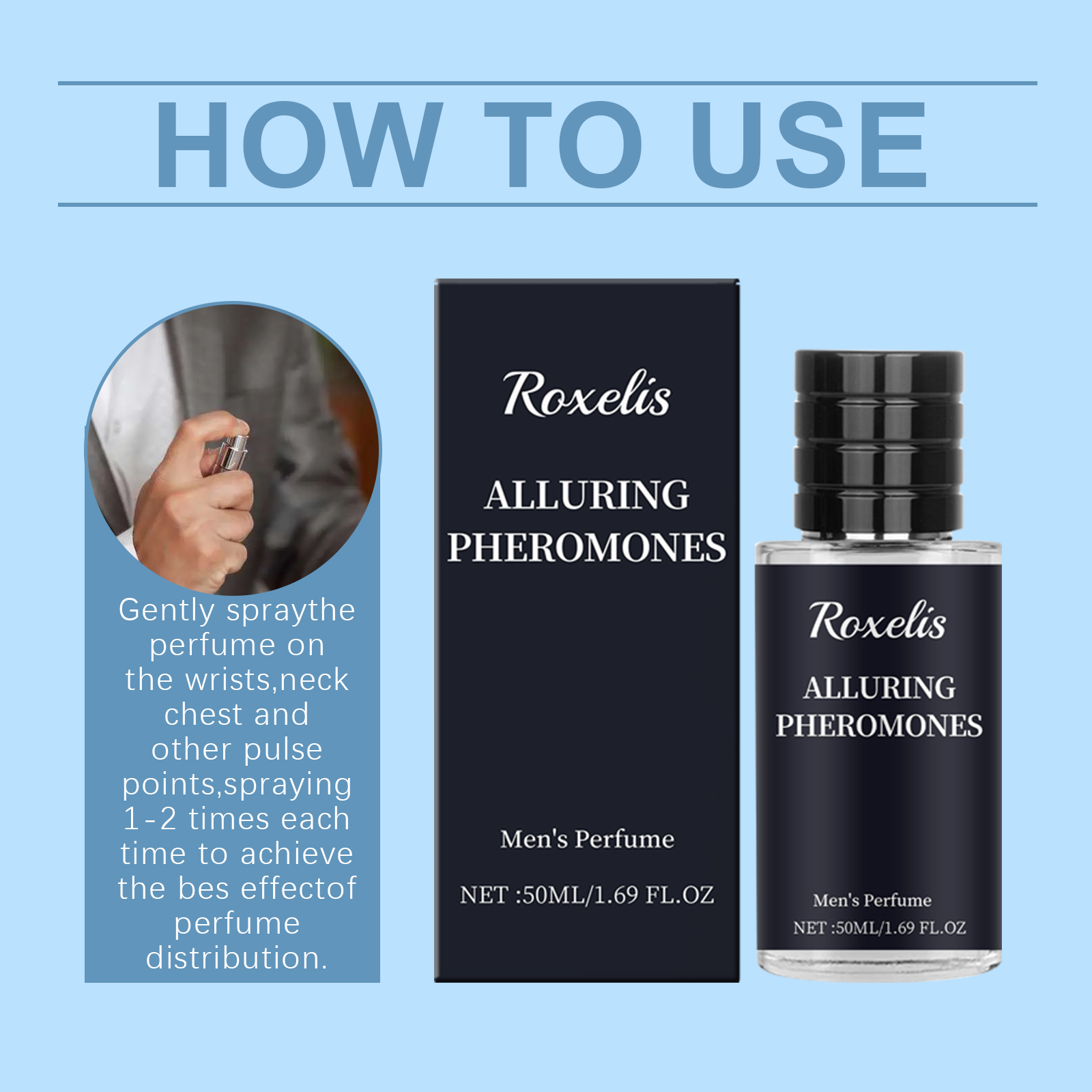 Roxelis Personality Men's Perfume Bergamot, Fragrance Stay Fragrance Lasting Release Male Charm Couple Dating Atmosphere Perfume - Image 6