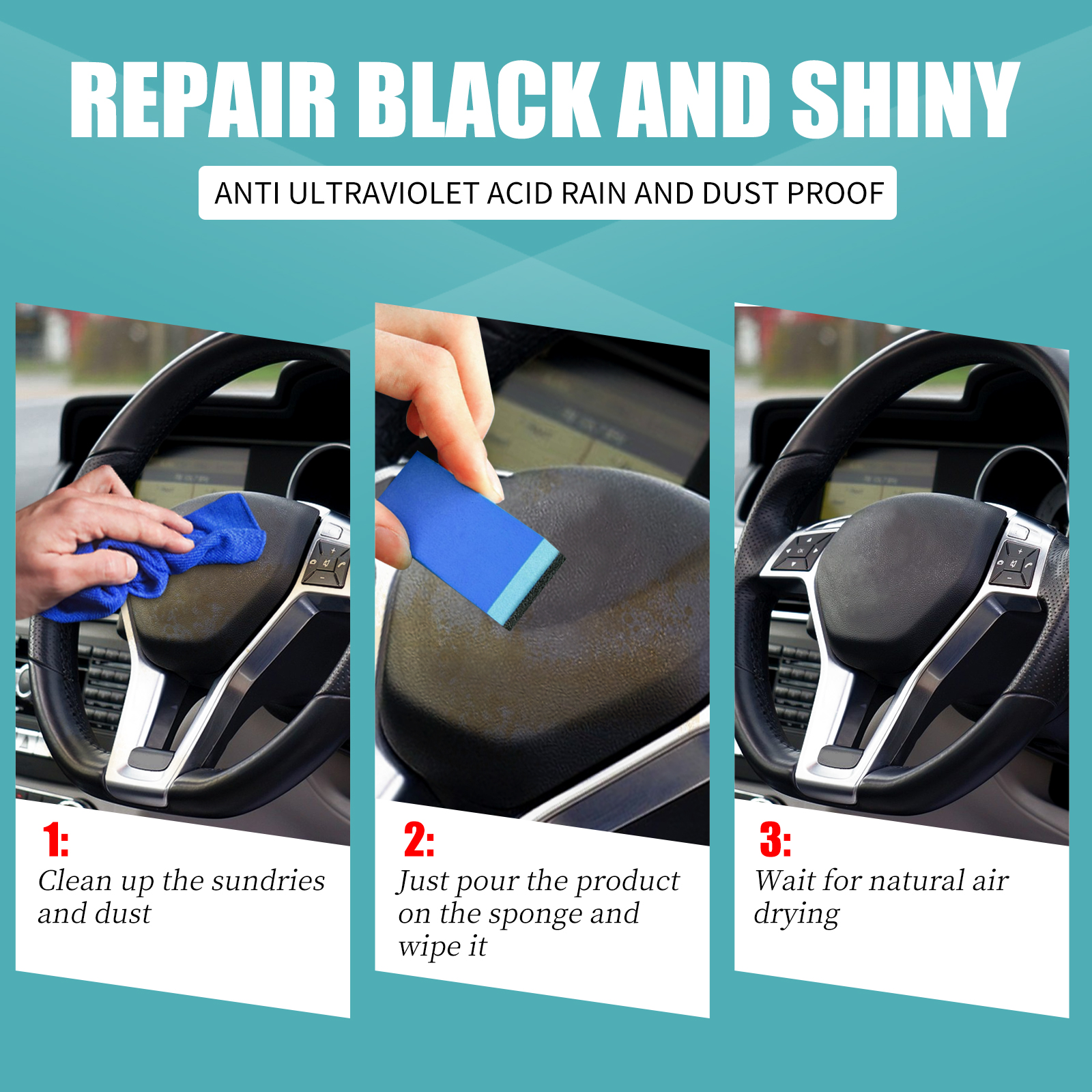 OUHOE Car Plastic Dashboard Refurbisher (30ml Box) Dust-Proof Repair, Interior Cleaning And Polishing, Plastic Whitening Maintenance - Image 6