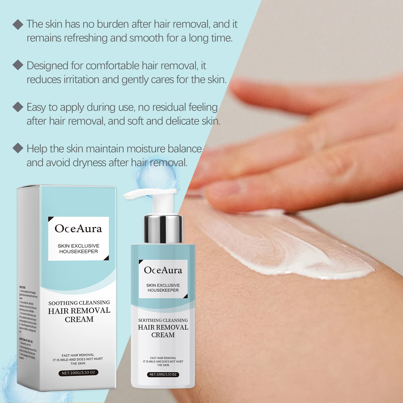Oceaura Gentle Treatment Hair Removal Cream Armpit Leg Armpit Leg Hair All Body Hair Removal Treatment Spray - Image 4