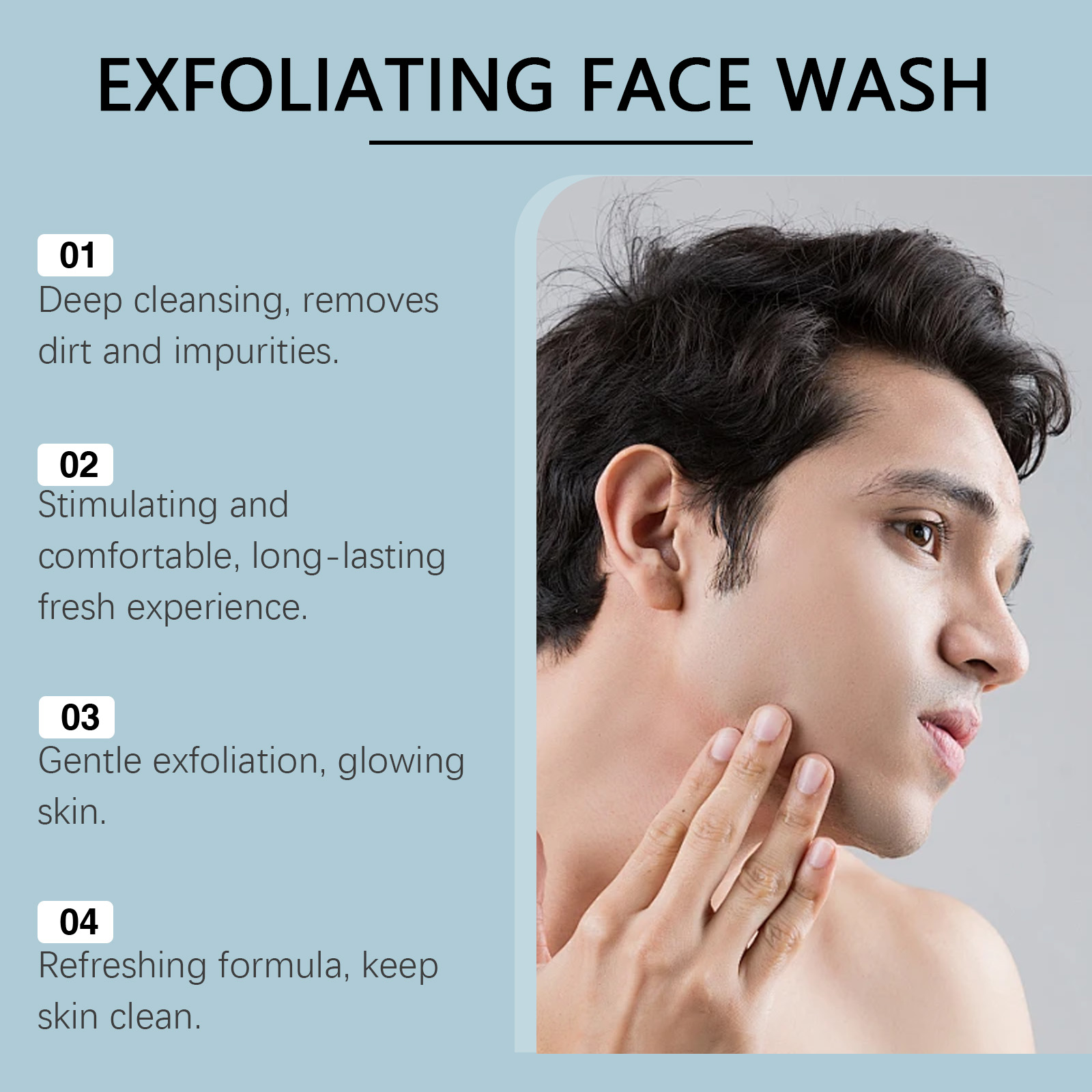 East Moon Men's Exfoliating Cleanser, Gently Cleanses Facial Skin With A Refreshing And Moisturizing Cleanser - Image 5