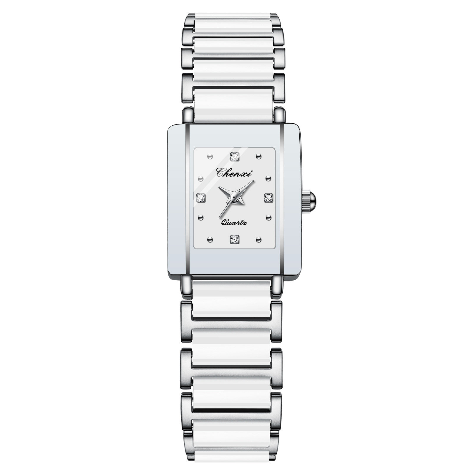 Square Couple Watch for Women and Men Ceramic Quartz Watch - Image 8