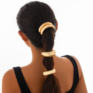 Retro double-layer curved elastic hair accessory Hairpin irregular temperament hair