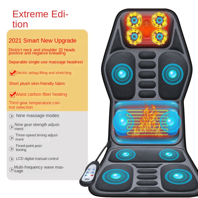 Car and Home Cervical Massager Multi-functional Heating Vibration Neck and Back Massage Cushion Seat Pad - Image 8