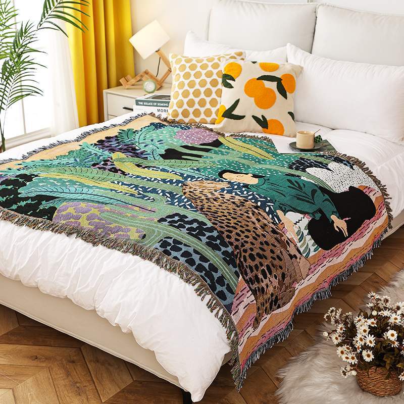 Artistic Sketch Throw Blanket, Camping Blanket, Leisure Blanket, Nap Blanket, Sofa Throw, Picnic Blanket, Bed End Blanket - Image 6