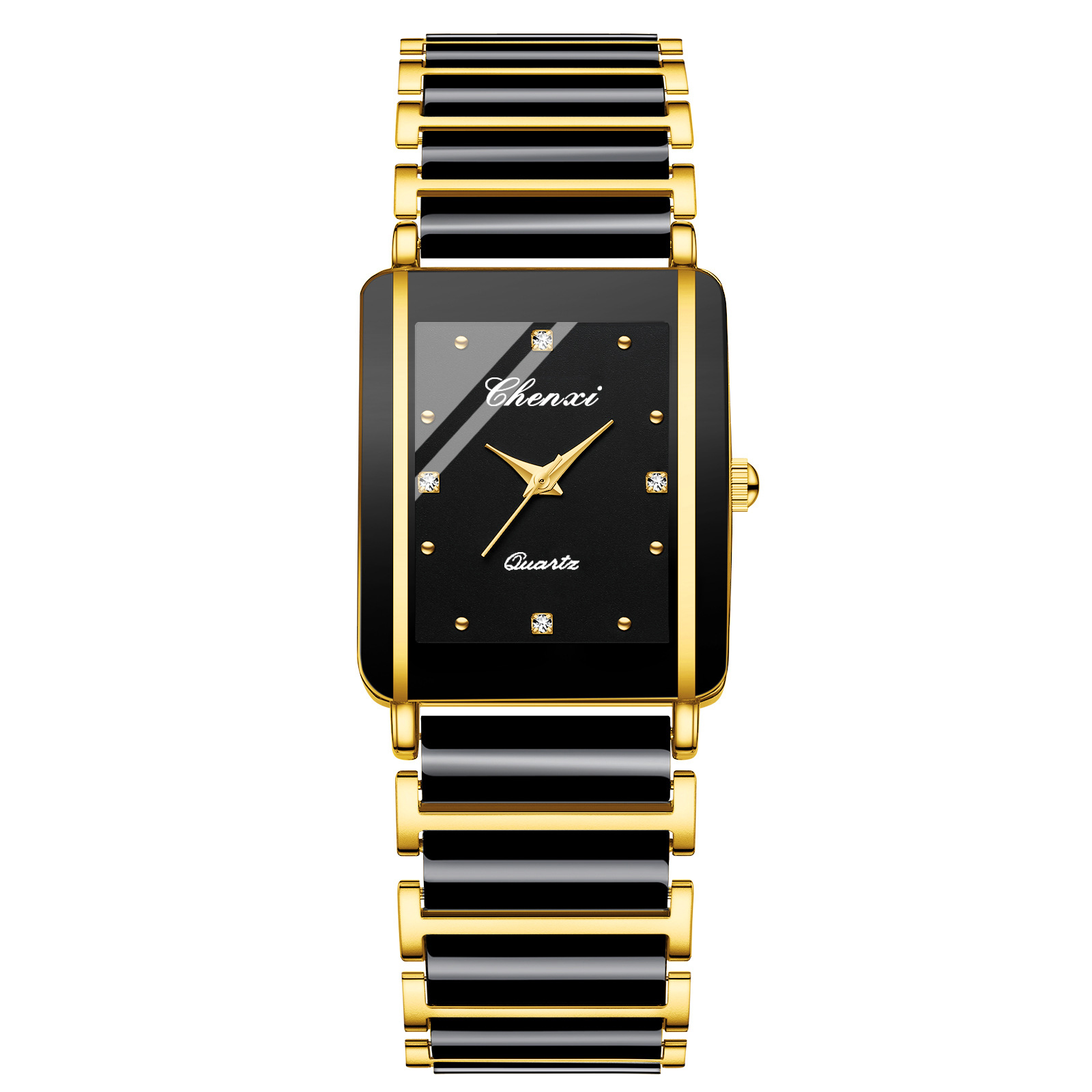 Square Couple Watch for Women and Men Ceramic Quartz Watch - Image 9