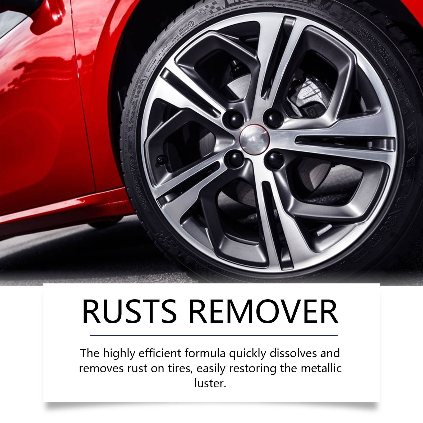 Homonth Automobile Tire Rust Spray, Dust Cleaning Steel Ring Rust Polishing Clean Wheel Rust Remover - Image 4