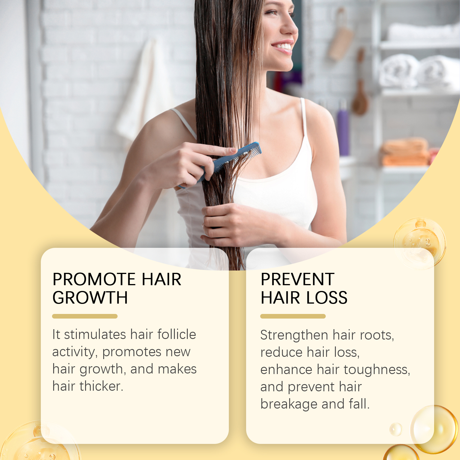 West&Month Honey Hair Care Essential Oil, Honey Rosemary Repair Dry Hair End Moisture Nourishing Oil - Image 3