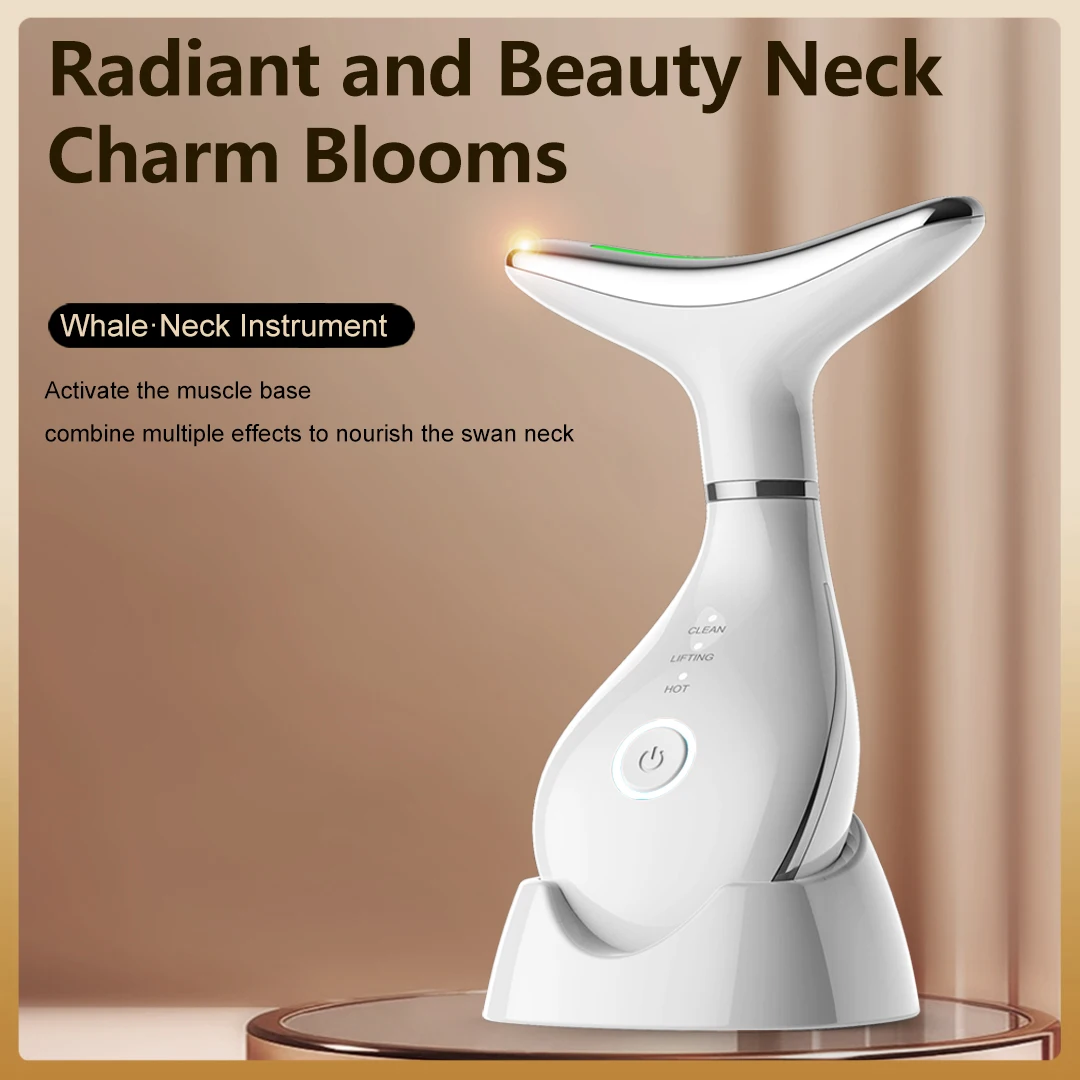 EMS Neck & Face Lifting Machine Skin Tightening Massager 3 Color LED Photon Facial Wrinkle Remover Newest Neck Beauty Device - Image 2