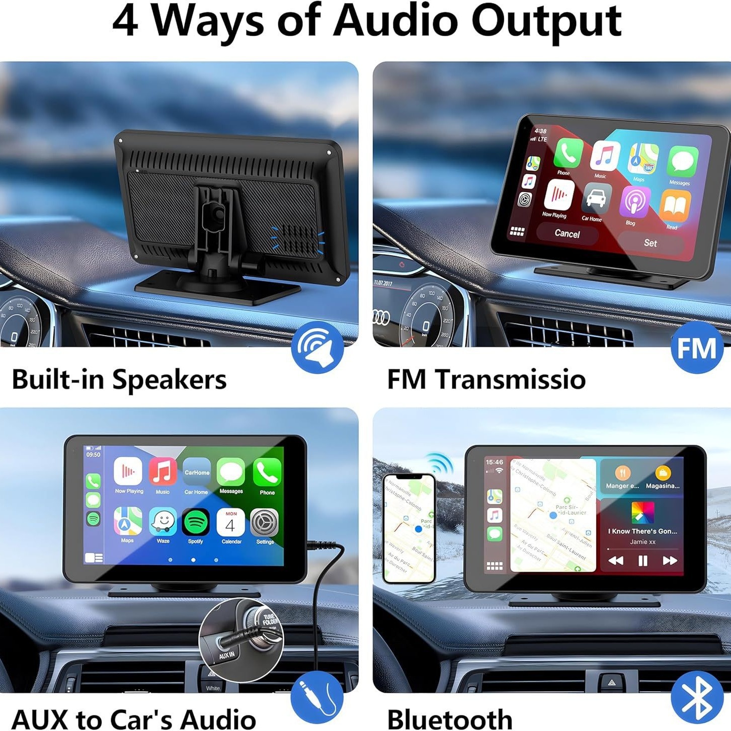 7-inch wireless Carplay portable car Bluetooth MP5 player multimedia Android projection navigation device - Image 4