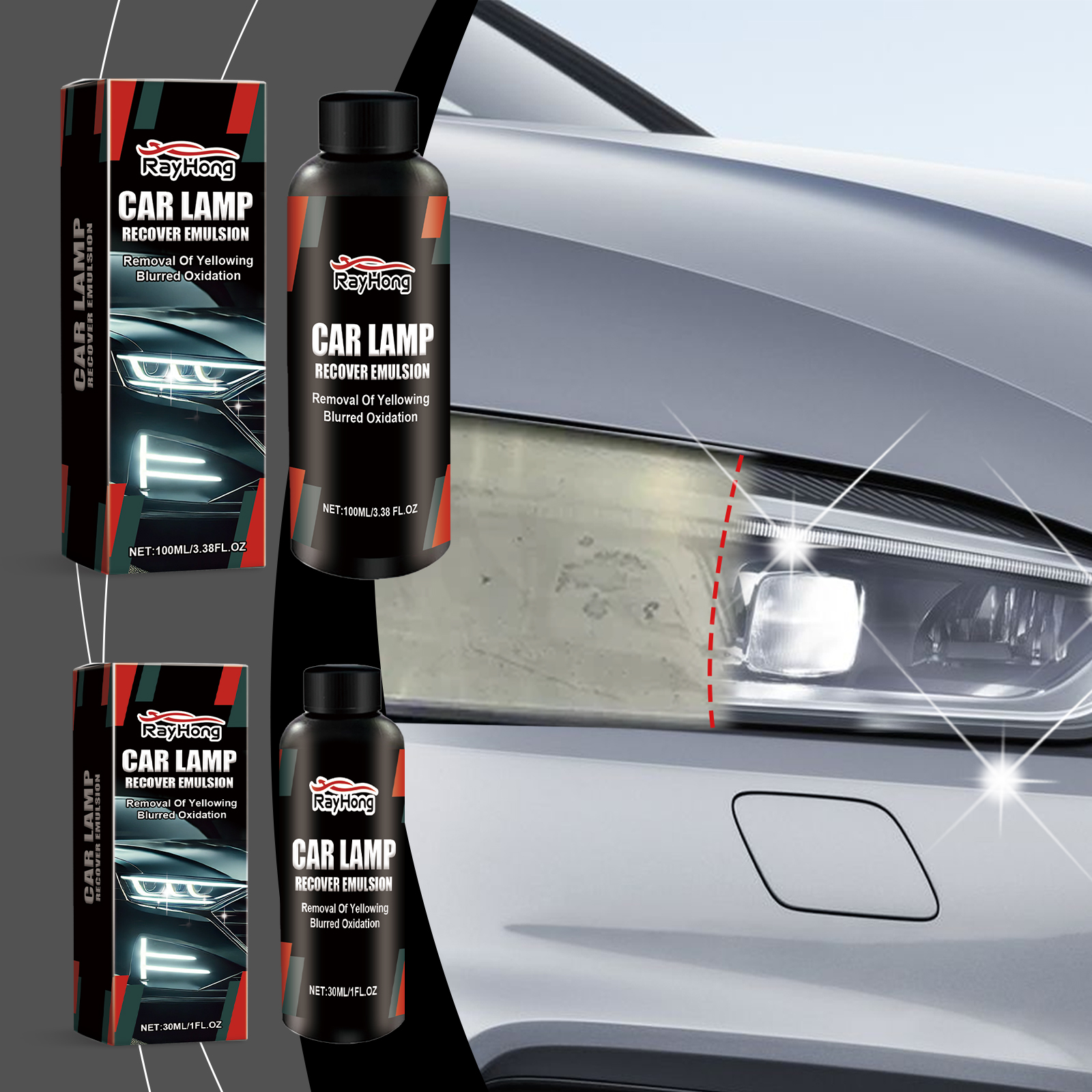 Rayhong Car Headlight Repair And Polishing Paste (100ml) Car Headlight Decontamination, Dust-Proofing, Scratch Refurbishment, And Car Paint Care Agent - Image 2