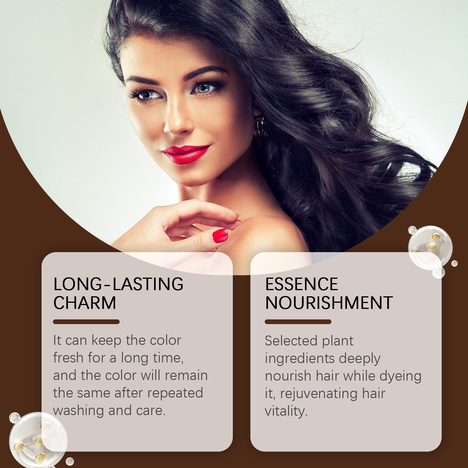 Hoegoa Black Hair Cream Plant Extract Natural Hair Gentle Color Development Easy Cleaning Fresh And Smooth Hair Agent - Image 3