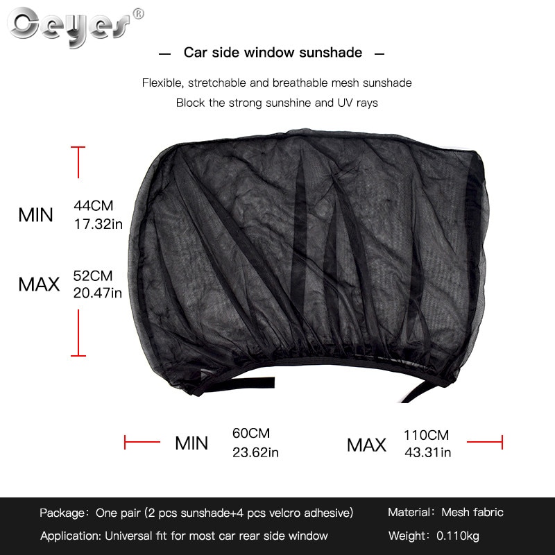 Ceyes 2pcs Car Styling Accessories Sun Shade Auto UV Protect Curtain Side Window Sunshade Mesh Sun Visor Protection Window Films - Image 3