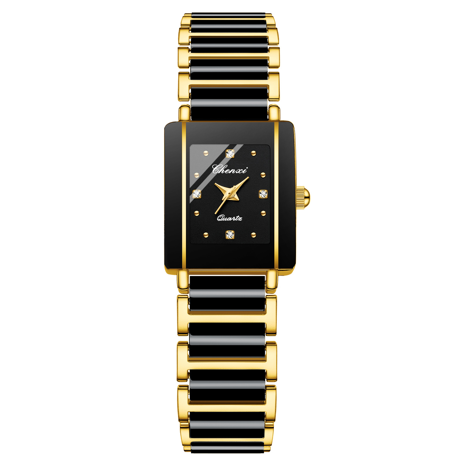 Square Couple Watch for Women and Men Ceramic Quartz Watch - Image 10