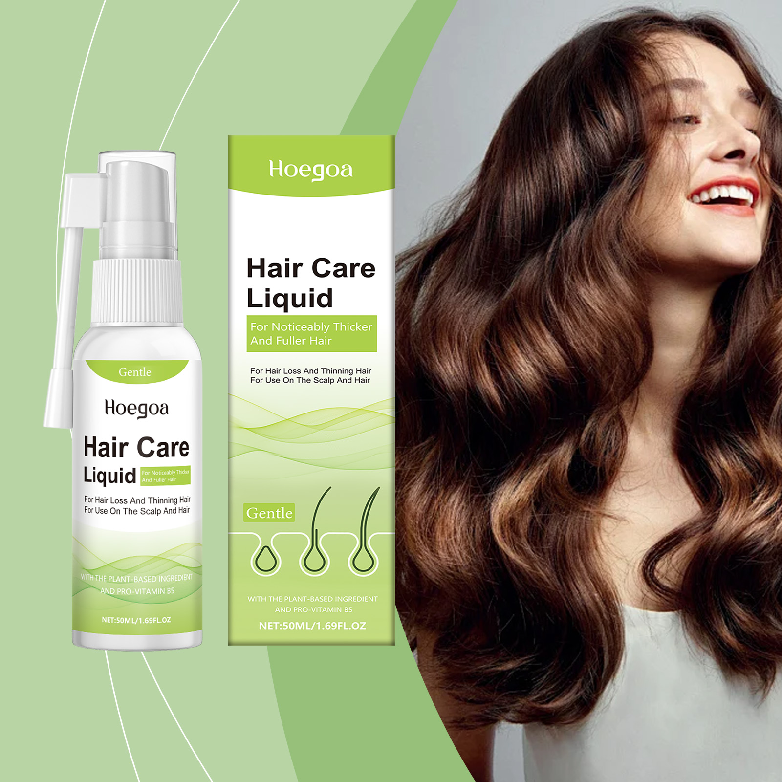 Hoegoa Hair Treatment Spray, Gentle, Soft, Plump And Moisturizing Hair Care Massage Treatment Spray - Image 2