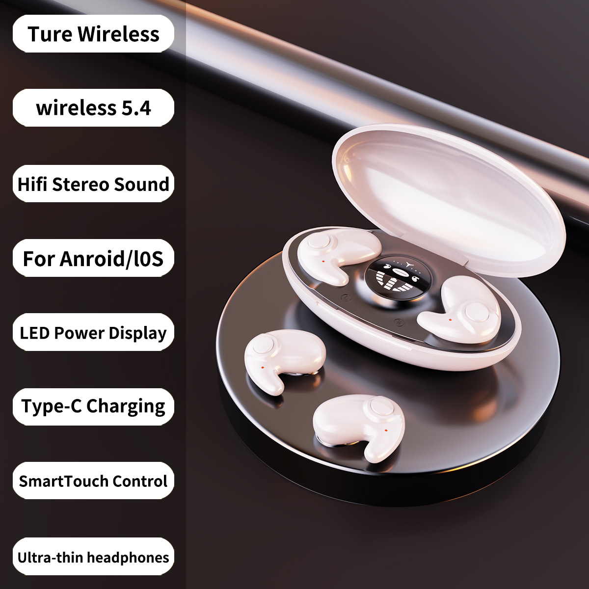 Sleep Bluetooth Earphones Long Battery Life High Sound Quality In-ear Mini Noise Cancelling - Image 4