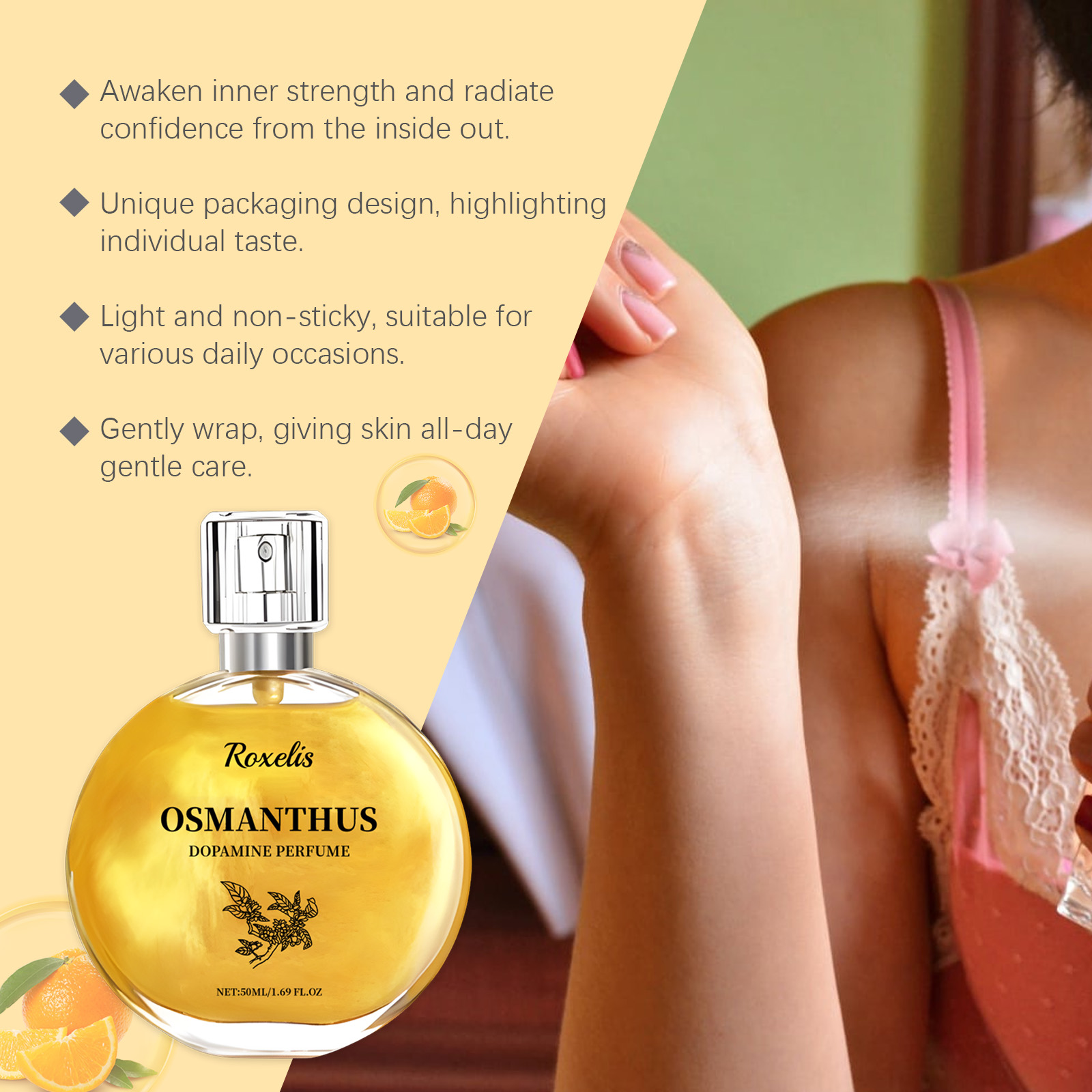 Roxelis Osmanthus Gilt Perfume Lasting Light Fragrance Natural Fresh Moisture Charm Fragrance Fragrance Fine Mist Osmanthus Perfume Spray - Image 3