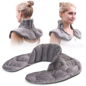 Microwave Heating Neck and Shoulder Wrap Gravity Weighted Strap Short Plush Neck and Shoulder Heating Pad with Hot/Cold Pack