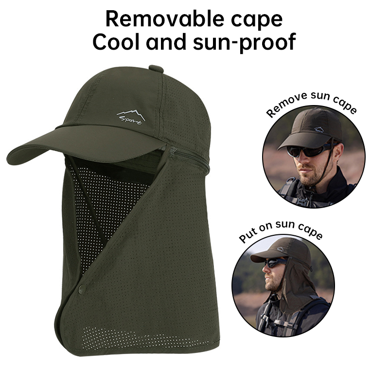 1pc Summer Baseball Cap with Detachable 360° Neck Sun Flap. For men, hiking, fishing, outdoor. - Image 16