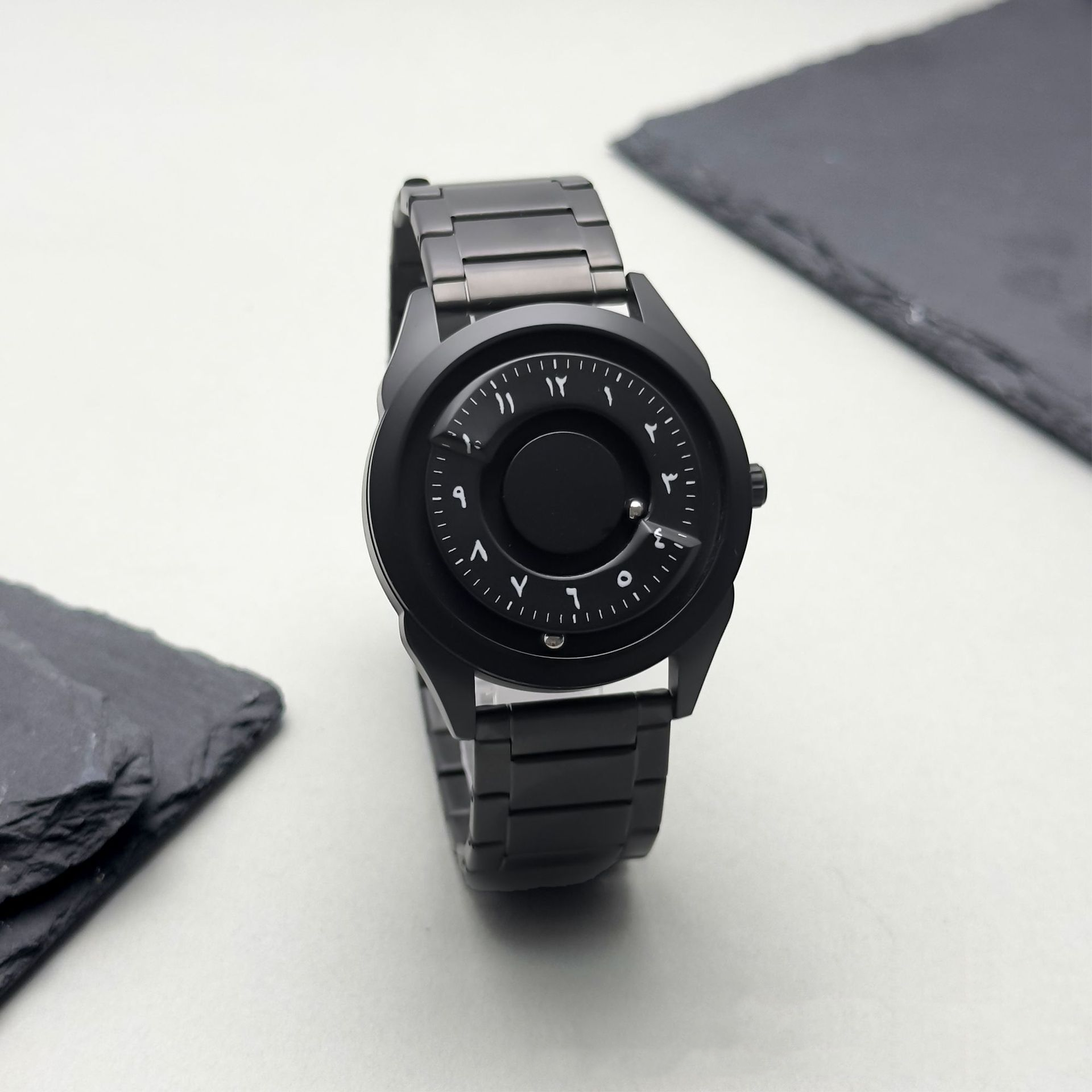 Magnetic Floating Black Technology Creative Personality Waterproof Imported Movement Unisex Quartz Watch - Image 4