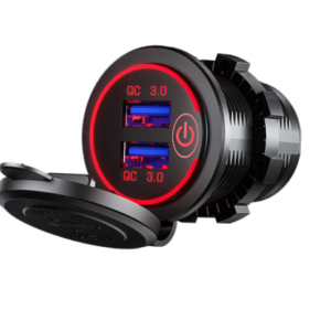 36W QC 3.0 Touch Switch Waterproof Universal Motorcycle Car Truck Boat Dual USB Charger Socket For Phone Tablet Camera GPS DVR