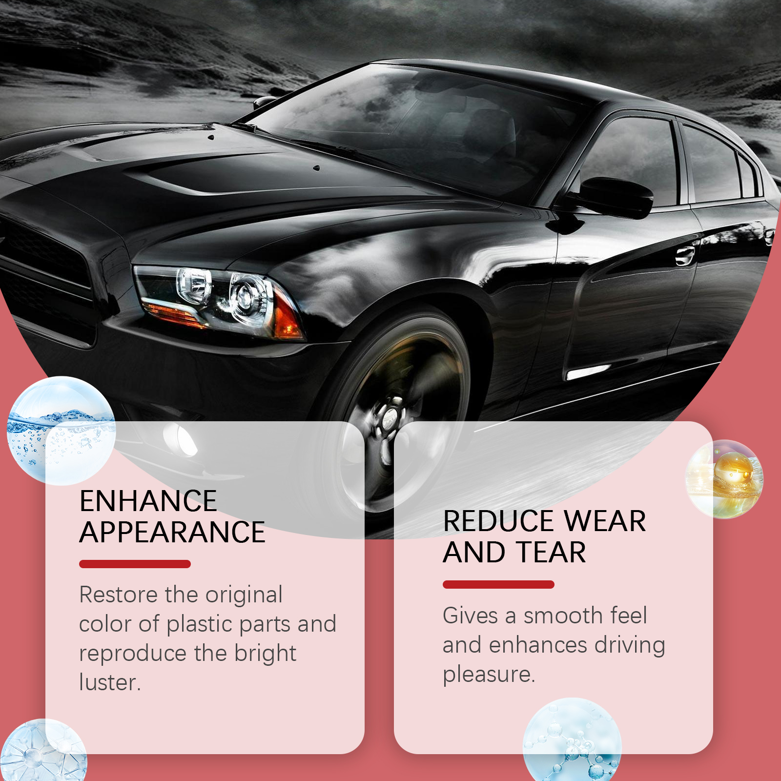 Homonth Car Black Plastic Retreader, Interior Instrument Panel Decontamination Repair Scratch Retreader - Image 4