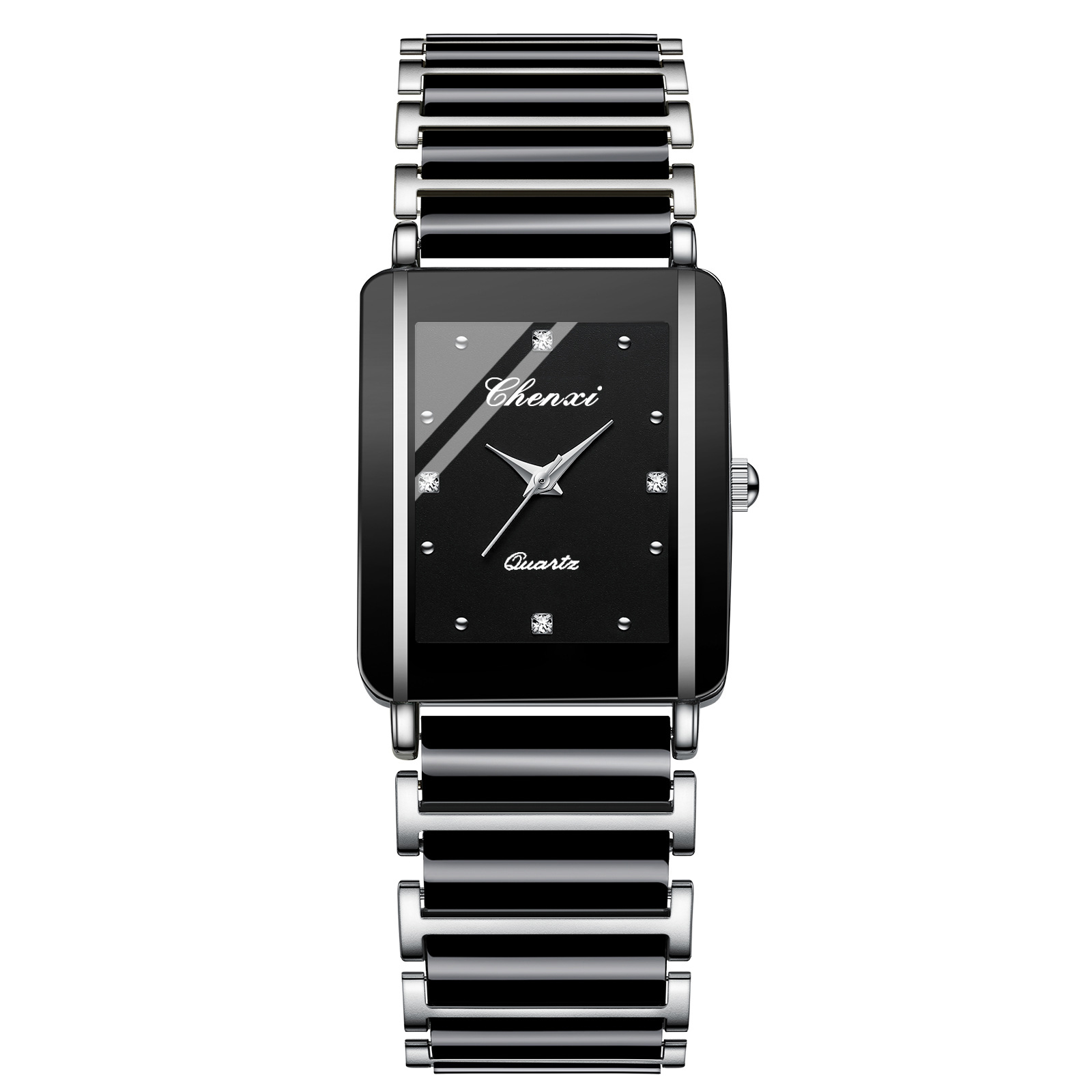 Square Couple Watch for Women and Men Ceramic Quartz Watch - Image 5