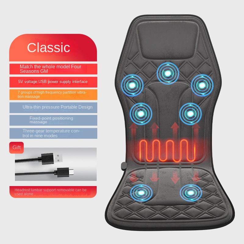 Car and Home Cervical Massager Multi-functional Heating Vibration Neck and Back Massage Cushion Seat Pad - Image 10