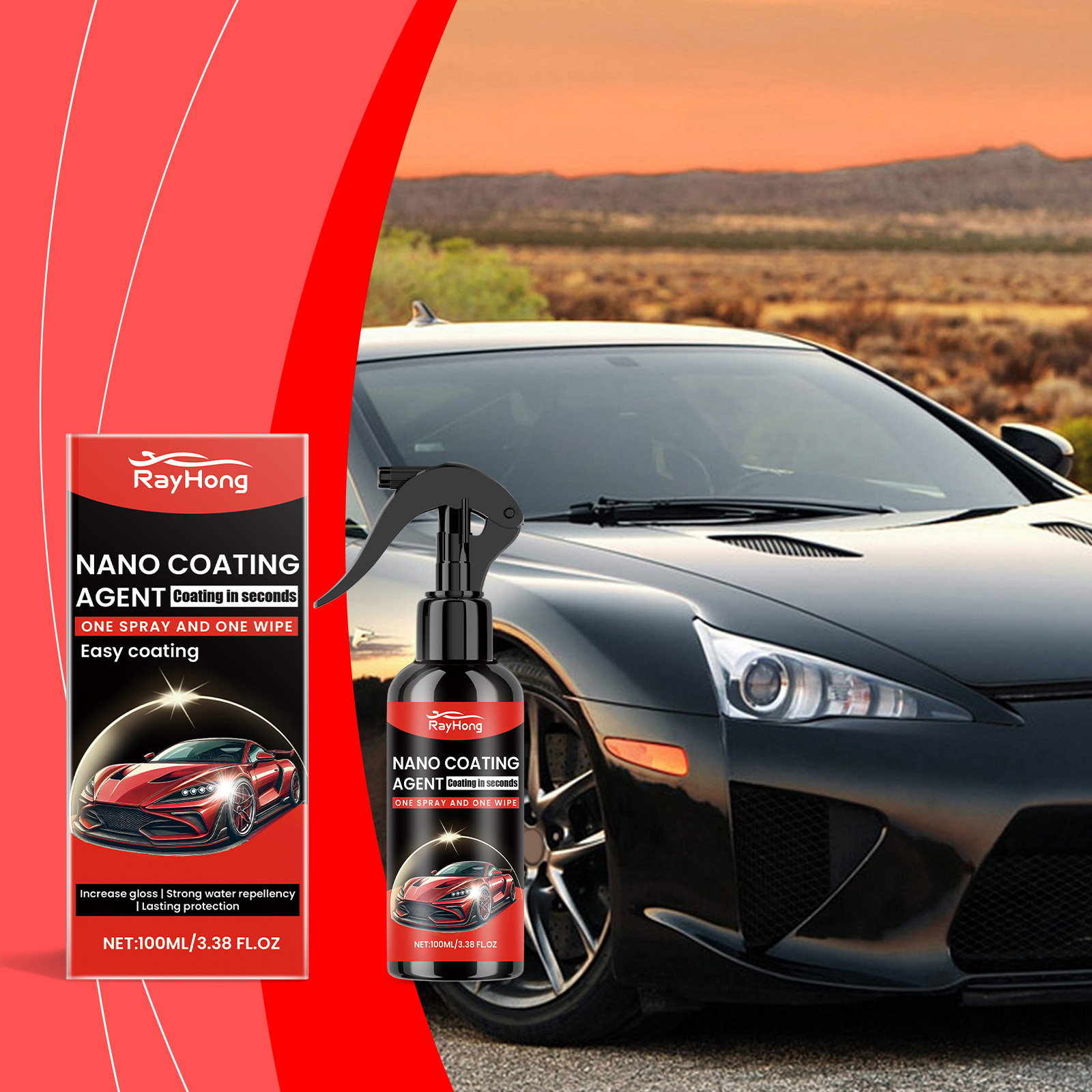 Rayhong Car Coating Agent, Protect Car Paint, Improve Gloss, Anti-Stain Clean And Refurbished Car Coating Agent - Image 2