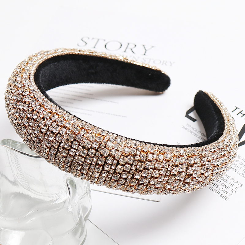 Baroque Full Crystal Hair Bands For Women Lady Luxury Shiny Padded Diamond Headband Hair Hoop Fashion Hair Accessories - Image 5