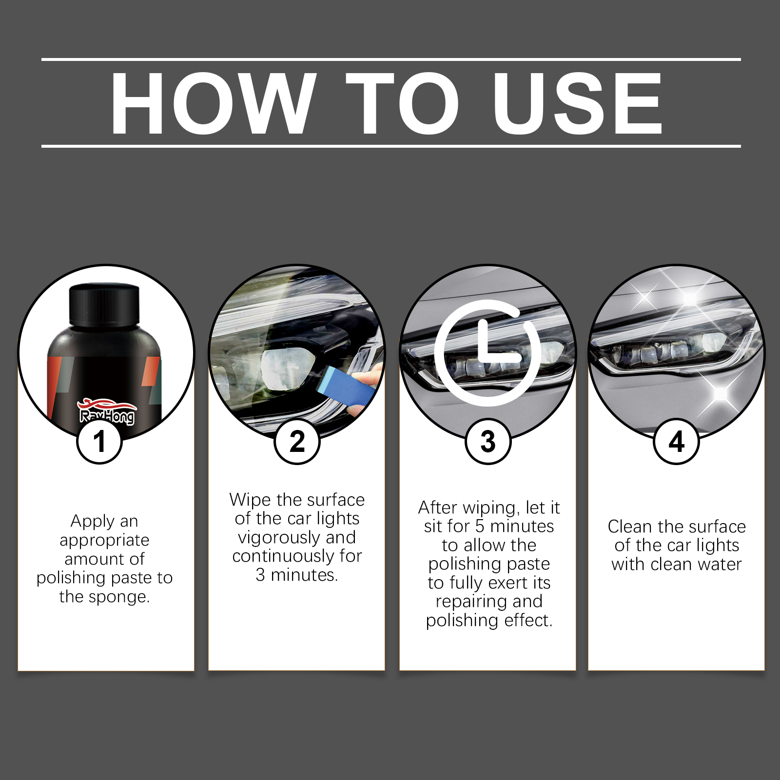 Rayhong Car Headlight Repair And Polishing Paste (100ml) Car Headlight Decontamination, Dust-Proofing, Scratch Refurbishment, And Car Paint Care Agent - Image 6