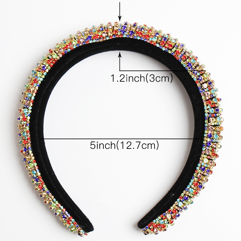 Baroque Full Crystal Hair Bands For Women Lady Luxury Shiny Padded Diamond Headband Hair Hoop Fashion Hair Accessories - Image 2