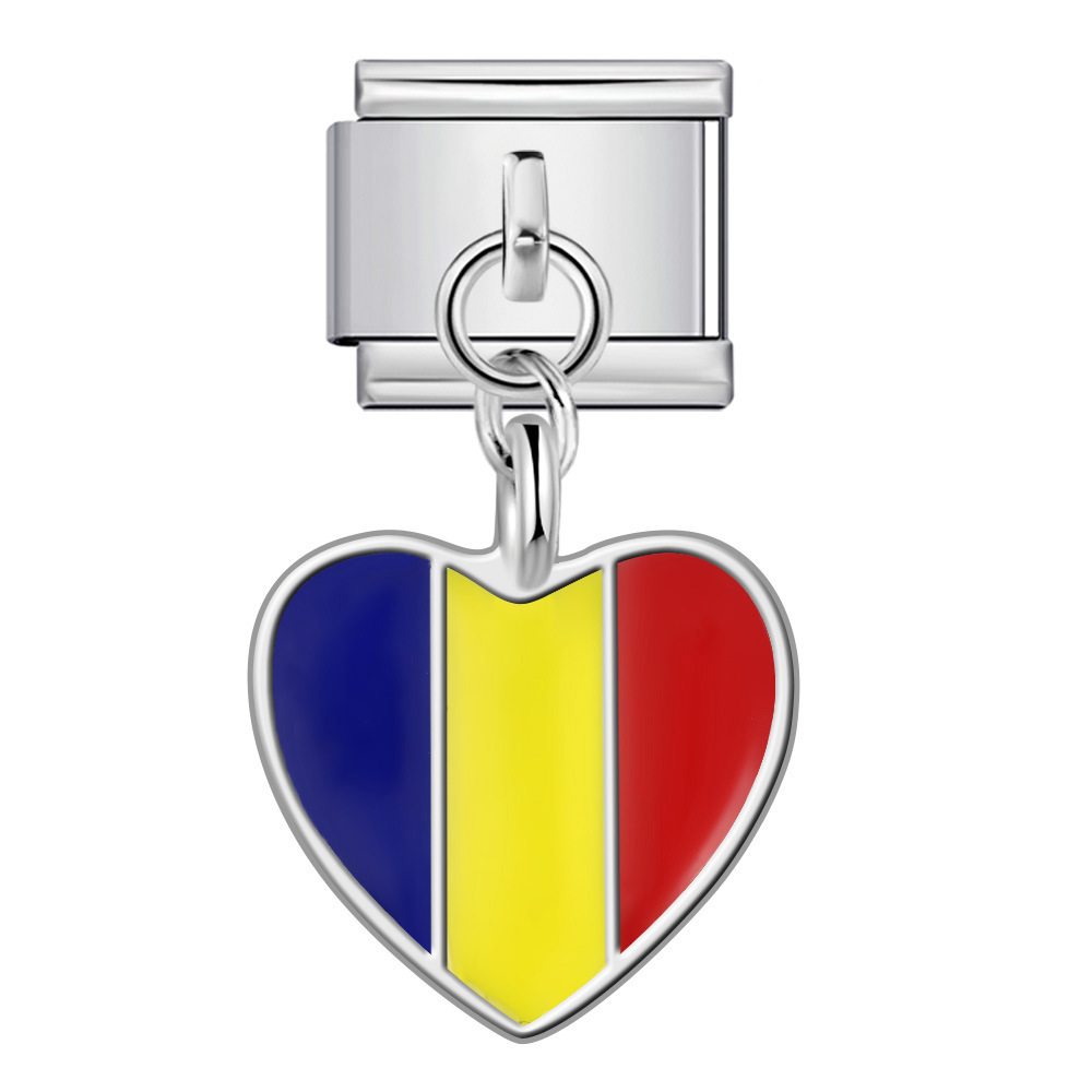 Love Flag Pendant Italian Module Bracelet Single Hook DIY Elastic Splicing Titanium Steel Strap Chain - Image 12