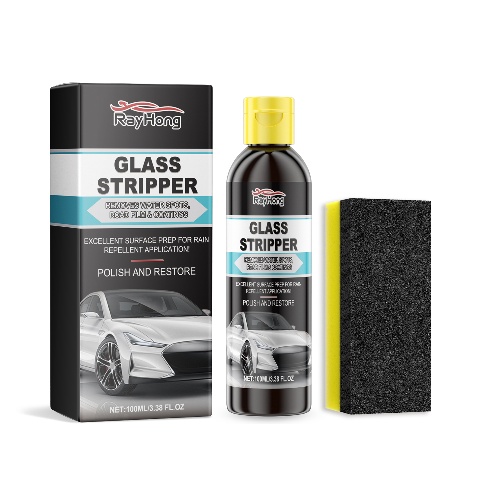 Rayhong Auto Glass Oil Film Cleaner, Anti-Rain And Anti-Fog Cleaning Coated Window Vision Cleaner - Image 7