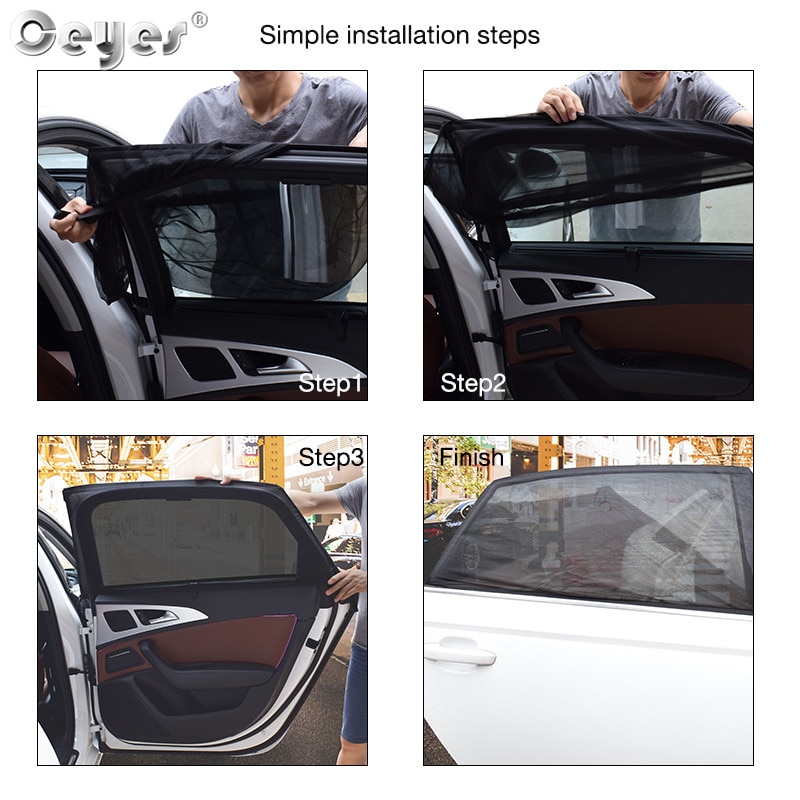Ceyes 2pcs Car Styling Accessories Sun Shade Auto UV Protect Curtain Side Window Sunshade Mesh Sun Visor Protection Window Films - Image 6