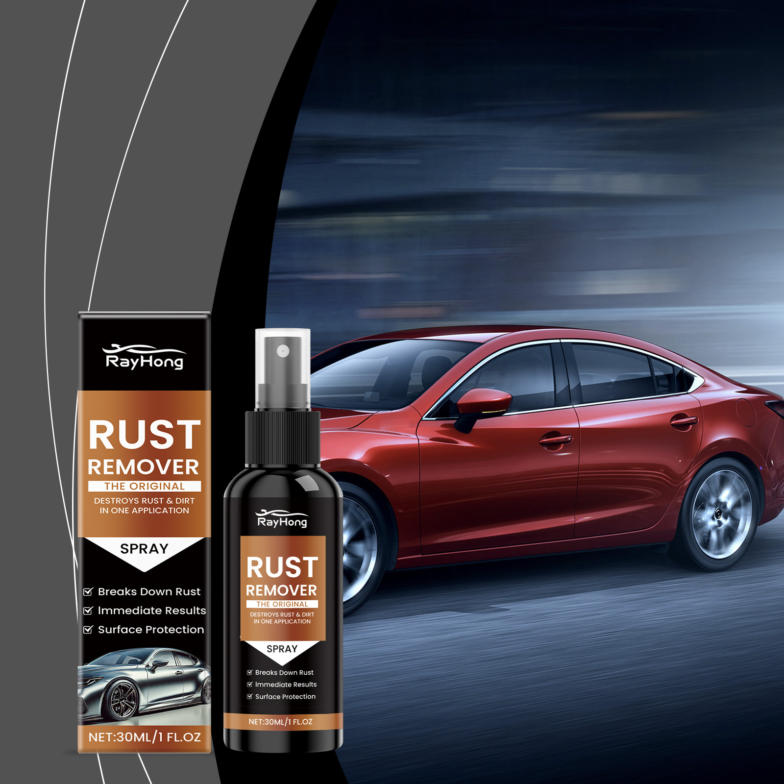 Rayhong Car Rust Remover Rust Remover, Gloss Mild Clean Stain Remover Car Rust Remover - Image 2