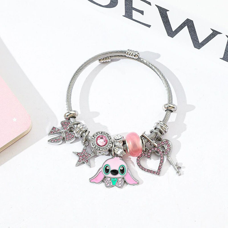 Stitch Anime Character Plush Toy and Lilo & Stitch Bracelet Accessories - Image 3