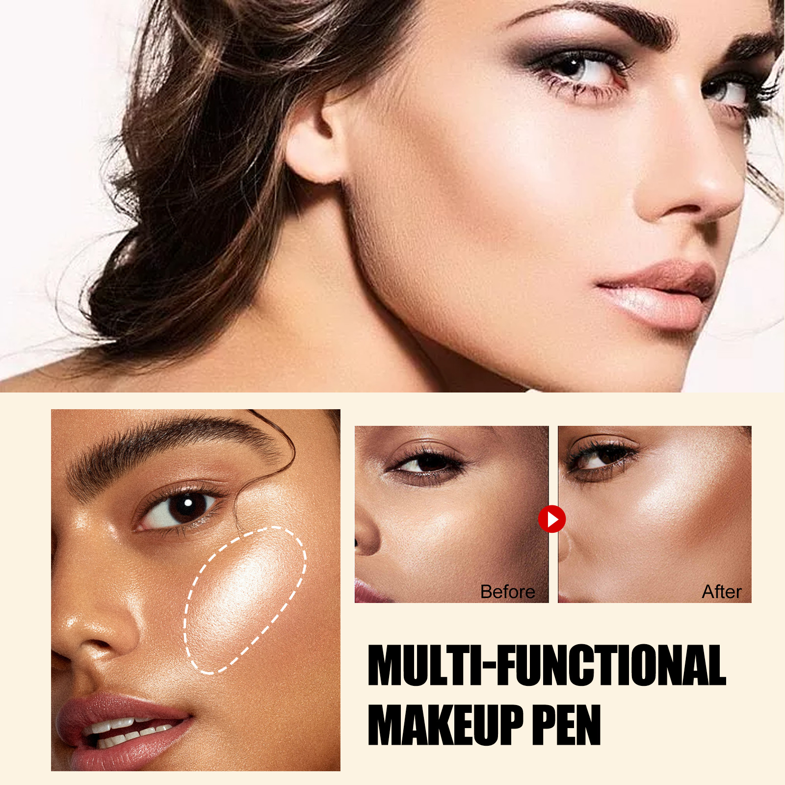 EELHOE Multifunctional Makeup Pen, Face Light Highlight Natural Three-Dimensional Liquid Contour Beauty Stick - Image 9