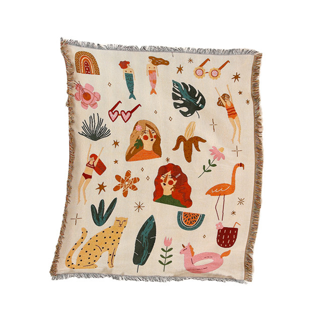 Artistic Sketch Throw Blanket, Camping Blanket, Leisure Blanket, Nap Blanket, Sofa Throw, Picnic Blanket, Bed End Blanket - Image 18