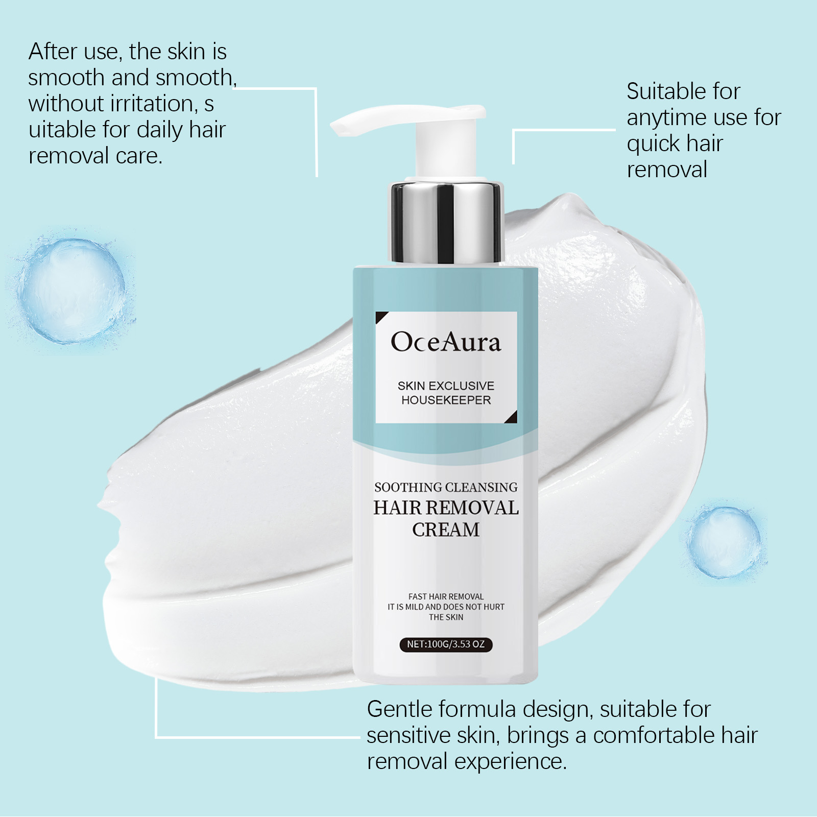 Oceaura Gentle Treatment Hair Removal Cream Armpit Leg Armpit Leg Hair All Body Hair Removal Treatment Spray - Image 3