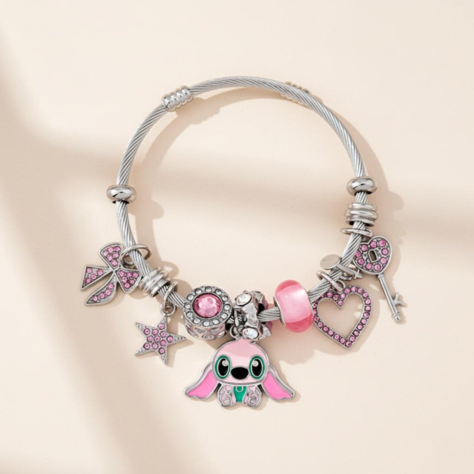 Stitch Anime Character Plush Toy and Lilo & Stitch Bracelet Accessories - Image 4