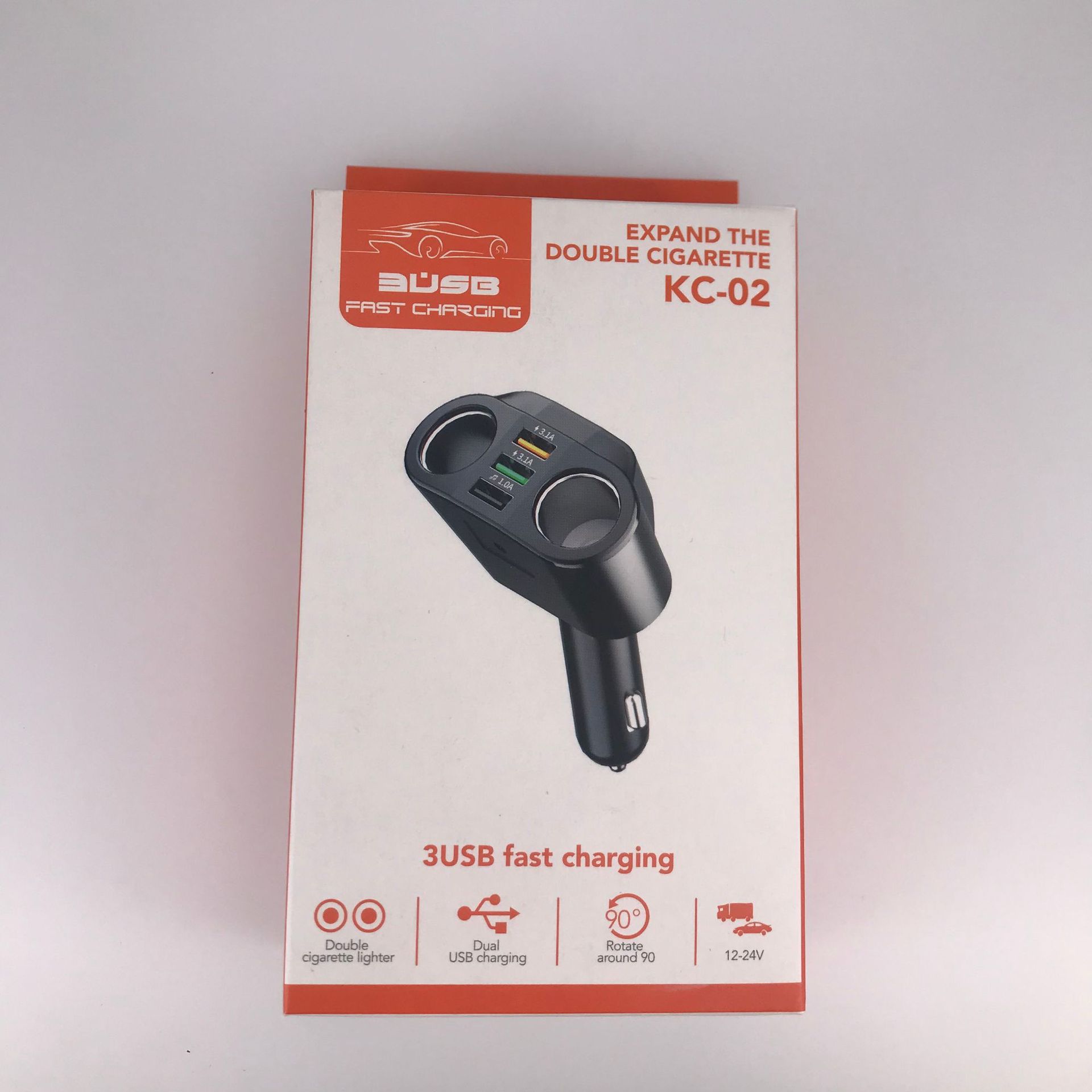 KC-01 car charger with one to two USB ports intelligent digital display QC3.0 fast charging multifunctional car cigarette lighter - Image 5